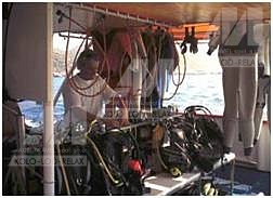 Loď Konkordia - vybavení pro potápěče